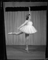 Ballet student posiong, Los Angeles, circa 1941