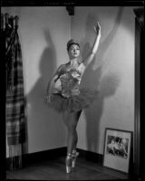 Leonora Preston with arms in fourth position, Santa Monica, 1951