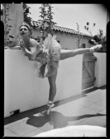 Leonora Preston in arabesque position, Santa Monica, 1951