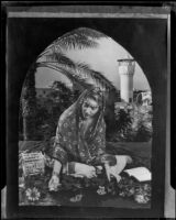 Mona Ohrtland, Santa Monica Players member, dressed as an Ouled Naïl girl, Santa Monica, circa 1940-1945