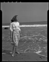 Marjorie Duggan Walking at the beach, Santa Monica, 1943
