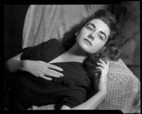 Marjorie Duggan in a lounging pose, Santa Monica, 1943