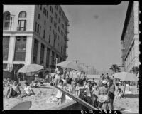 Sunbathers on the Beach Next to Casa Del Mar Club, Santa Monica, 1950