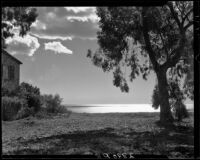 View of the Pacific Ocean from a residence, Huntington Palisades, Pacific Palisades, 1940-1946