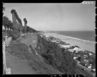 View from Palisades Park towards Santa Monica Beach, Santa Monica, circa 1950