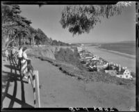 Palisades Park path above Marion Davies’ beach house, Santa Monica, circa 1950