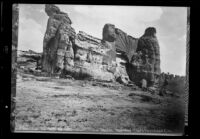 Natural rock bridge and towers at Acoma, New Mexico, 1886