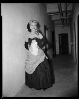 Dorothy Lewis, Santa Monica Civic Opera soprano, in costume, probably Santa Monica, circa 1957