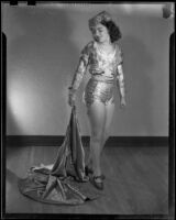Barbara Tramutto in Spanish style costume, Santa Monica, 1948-1950