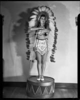 Barbara Lee Tramutto in Indian-style costume, Santa Monica, 1951