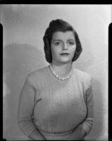 Jean Kortlander, in knit dress, [1950s?]