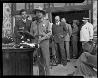 Actor Leo Carrillo Speaking at the Dedication of City Hall, Santa Monica, 1939