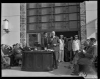 Santa Monica City Hall dedication ceremony with Mayor Edmond S. Gillette, Santa Monica, 1939
