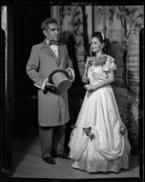 "Traviata" cast members Enrico Porta and one other, John Adams Auditorium, Santa Monica, 1949
