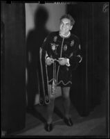 Enrico Porta in costume as "Rigoletto," Santa Monica, 1949