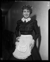 "Traviata" cast member in costume as Annina, the maid, John Adams Auditorium, Santa Monica, 1949