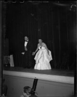 "Traviata" curtain call with Giovanni Zavatti and June Moss, John Adams Auditorium, Santa Monica, 1949