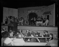 "Bohème" production, Act 2, Barnum Hall, Santa Monica, 1955