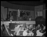 "Bohème" production, Act 1, Barnum Hall, Santa Monica, 1955