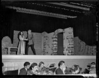 "Rigoletto" production with Enrico Porta and Diana Guadagno (possibly), John Adams Auditorium, Santa Monica, 1949