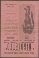 Promotional announcement for a Santa Monica Civic Opera production of “Rigoletto,” Santa Monica, 1949