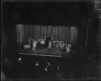 “Lucia di Lammermoor” scene with Natalie Garrotto, Ray Gagan and Enrico Porta performed during "One Night at the Opera," Barnum Hall, Santa Monica, 1950