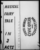 "Hansel and Gretel" production poster, detail highlighting the Santa Monica Opera Association, 1957