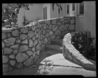 Stone wall at a home in the San Fernando Valley, Los Angeles, 1939