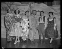 "Pagliacci" cast members including Enrico Porta, Barnum Hall, Santa Monica, 1955