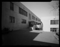 Santa Monica High School campus building entryway, Santa Monica, 1939