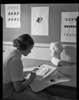 Santa Monica College student sculptor, Santa Monica, 1937