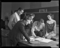 Santa Monica College students learn accounting, Santa Monica, 1937