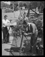 Santa Monica College students using surveying equipment, Santa Monica, 1937