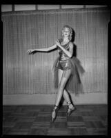 Alicia Mowat, ballet student, in costume, 1956