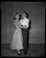 Two student ballroom dancers, probably Santa Monica, 1956
