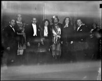 “Il Trovatore” cast members with conductor Francisco Camacho Vega, Ebell Theatre, Los Angeles, 1950