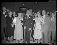 William H. Brown and wife with attendees of an Alaska-Yukon Club function, Los Angeles, 1949
