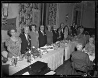 Designated speakers at an International Sourdough Reunion banquet, Hotel Alexandria, Los Angeles, 1949