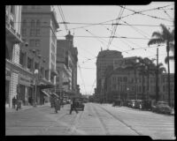 View down Broadway facing east, San Diego, 1940