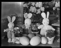 Easter Bunny display at California Flowerland nursery, Mar Vista neighborhood, Los Angeles, 1940-1965