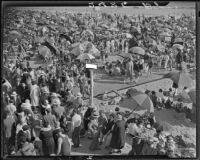 Crowds at Lick Pier and Ocean Park Pier, Santa Monica, 1928