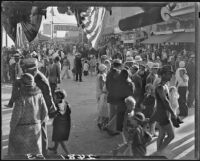 Crowds walking along Lick Pier, Venice, 1928