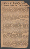 Clipping regarding California’s first printing press, 1956