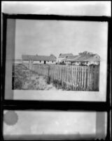 Houses at the Fort Ross settlement, Fort Ross, circa 1955 (original photograph 1890's)
