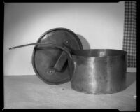 Copper pan from Fort Ross from the 1820's, Santa Monica, 1955