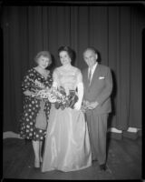 Soprano Kay Marshall standing between opera singers Ruth Chamlee and Mario Chamlee, 1963