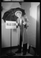 Dave Anderson in the character of Don Lockwood from "Singin in the Rain," Santa Monica, circa 1954