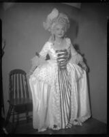 "Marriage of Figaro" cast member June Moss in costume as Countess Almaviva, Santa Monica, 1958