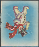 Snowman Christmas card, circa 1958
