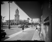 Westwood Village facing north on Westwood Blvd. towards Weyburn Avenue, Los Angeles, 1941